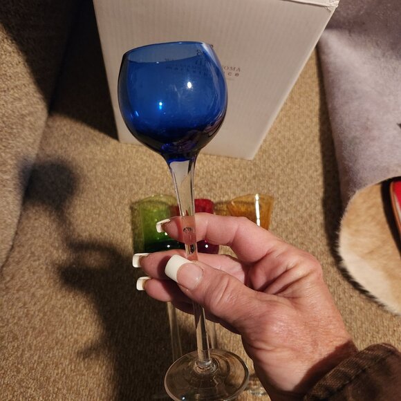 Williams-Sonoma Set Of Four Colored Cordial Glasses - Picture 4 of 11